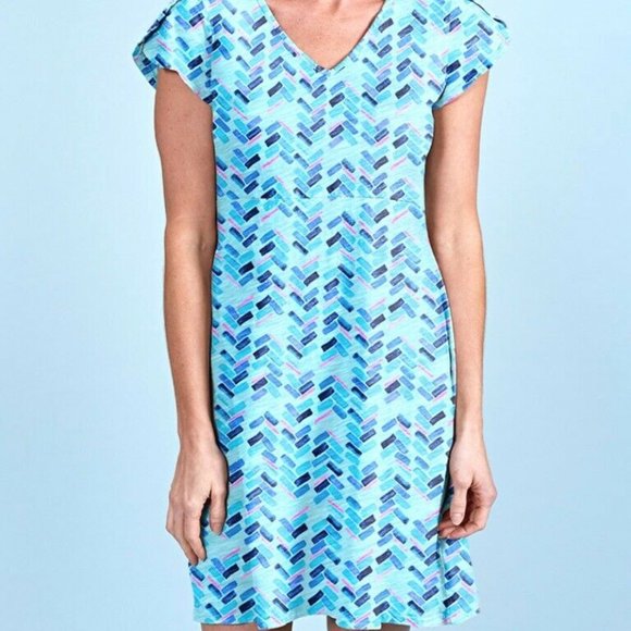 Fresh Produce S Seaglass Amelia Mosaic Print Dress - Picture 1 of 7